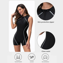 Load image into Gallery viewer, One-piece swimsuit women&#39;s vest flat corner wetsuit surf suit zipper sports swimsuit
