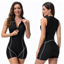 Load image into Gallery viewer, One-piece swimsuit women&#39;s vest flat corner wetsuit surf suit zipper sports swimsuit
