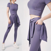 Load image into Gallery viewer, sweatshirt sweatpants with skirt women sports suit
