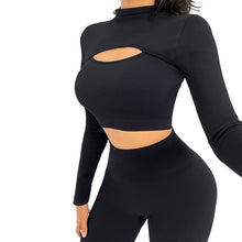 Load image into Gallery viewer, Womens High Waisted Workout  2 Piece Sets Crop Top and Sweatsuit  Pants Seamless Sports Legging  Yoga Gym Outfits Pinstripe elasticity structure
