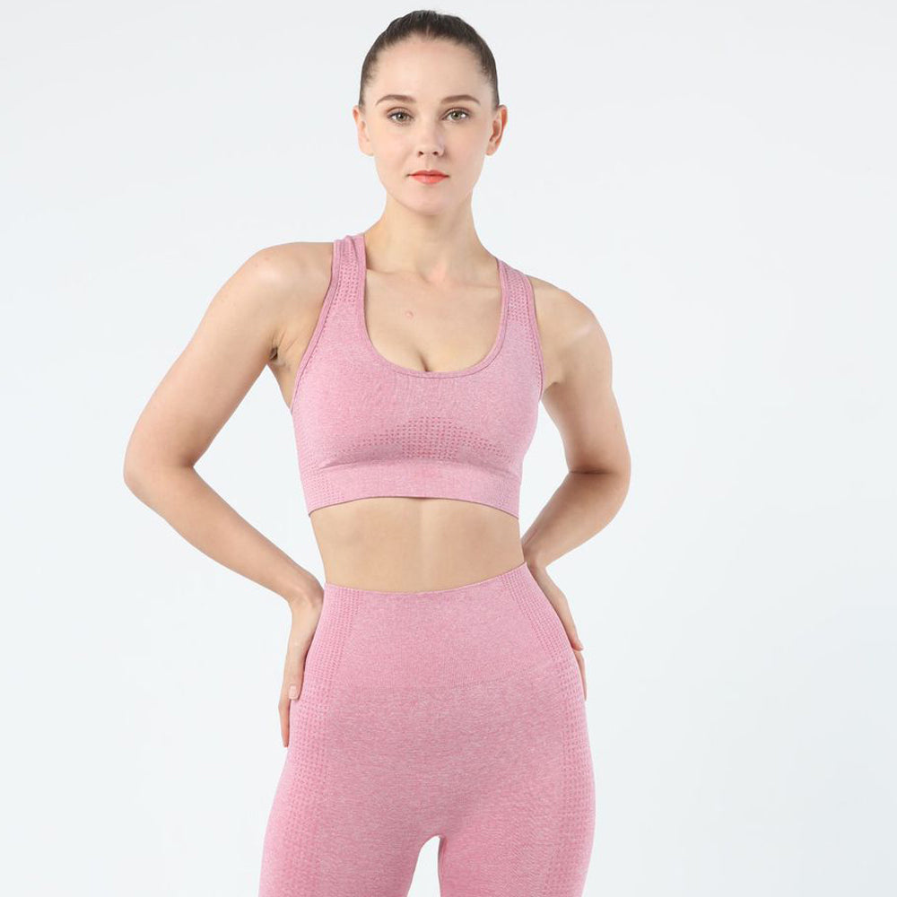  ZYZSTR Female Underwear Running Fitness Seamless Breathable  Sports Bra Women Ribbed Beauty Back Tank Top for Workout Yoga (Color :  Pink, Size : Medium) : Clothing, Shoes & Jewelry