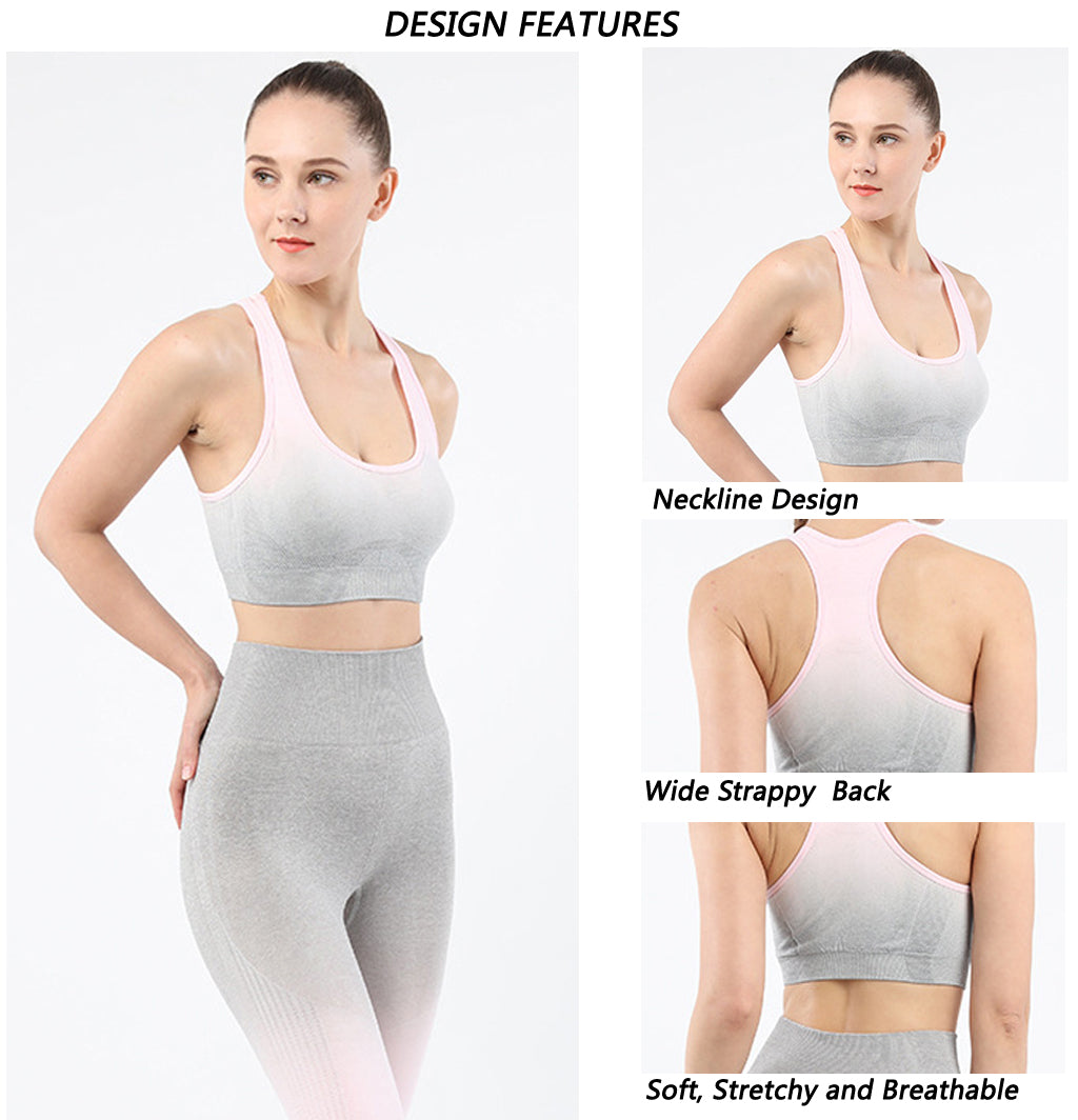 Women's sports bra gradient seamless knitting Fitness Yoga vest