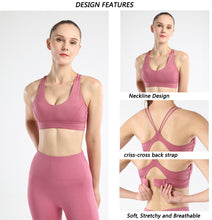 Load image into Gallery viewer, Women&#39;s sports bra  back cross strap running fitness yoga shock vest
