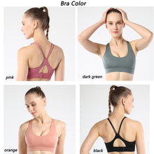 Load image into Gallery viewer, Women&#39;s sports bra  back cross strap running fitness yoga shock vest
