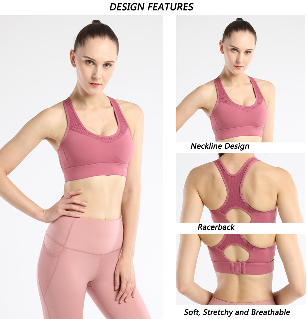 OnSaya Women Sports Bra,Seamless Sports Bra Light & Breathable Running Bra  Removable Cups Non Wired Bra Top Racerback Sports Bra for Yoga Fitness  Exercise (Color : A-Beige, Size : 3X-Large) : 