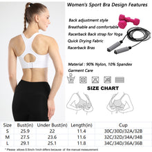 Load image into Gallery viewer, Sports Bras for Women  Strappy Sports Bra   Racerback Workout Yoga Bra with adjustable back
