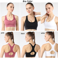 Load image into Gallery viewer, Sports Bras for Women  Strappy Sports Bra   Racerback Workout Yoga Bra with adjustable back
