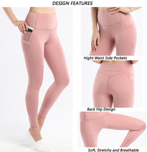 Load image into Gallery viewer, High Waist Leggings for Women Yoga  Athletic Pants  Tummy Control    with Side Pockets Workout Running Pants
